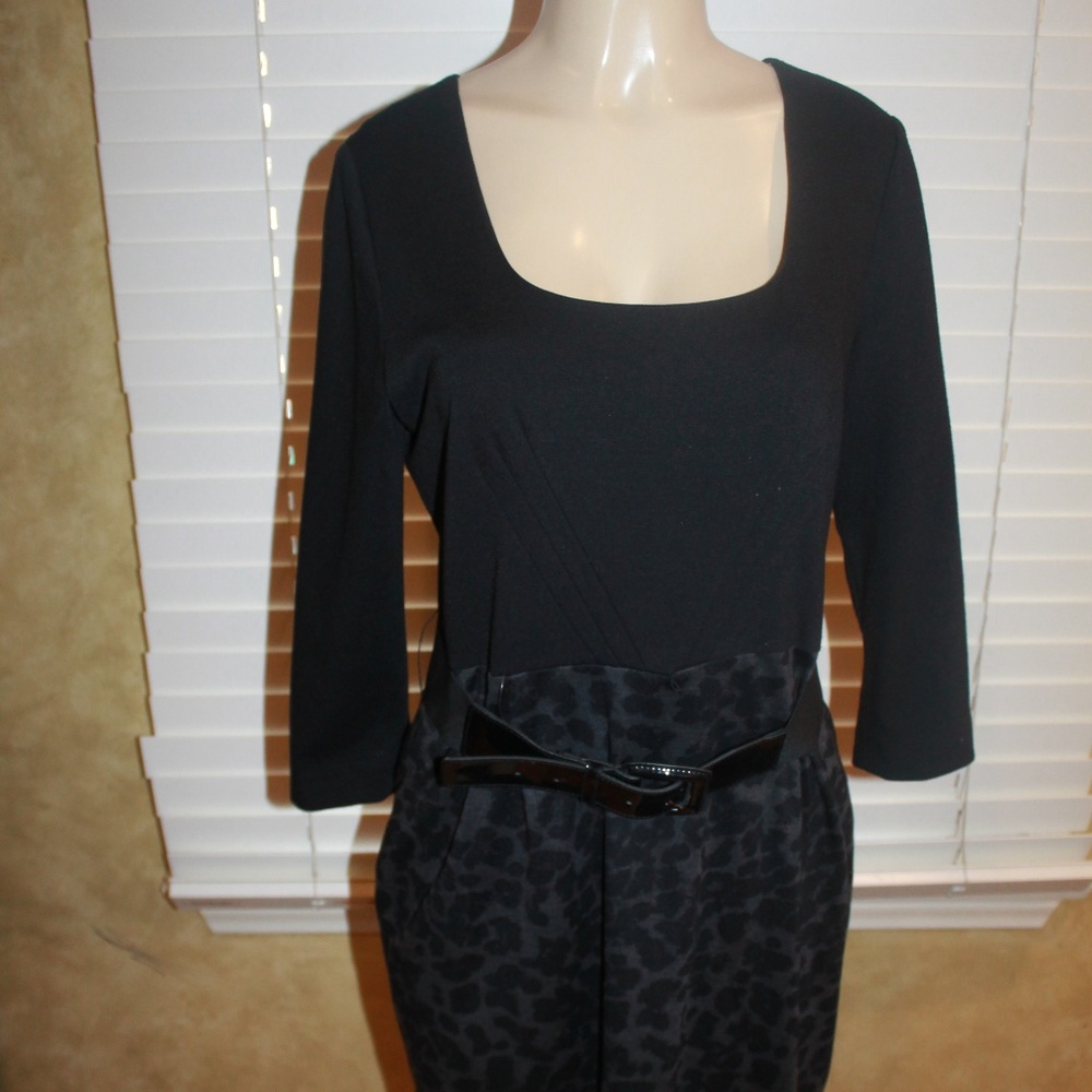 New! Tahari Arthur S. Levine belted black dress